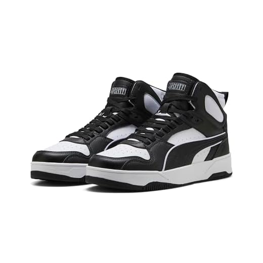 PUMA Baskets Unisexes RBD Break Mid, Blanc, Noir, 41 EU, Puma White Puma Black Puma White, 41 EU