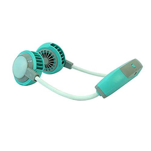 Doppelkopfventilator,Persönlicher Ventilator Mit 3 Einstellbaren Geschwindigkeiten, Faltbarer Hängender Halsventilator Mit Bunten