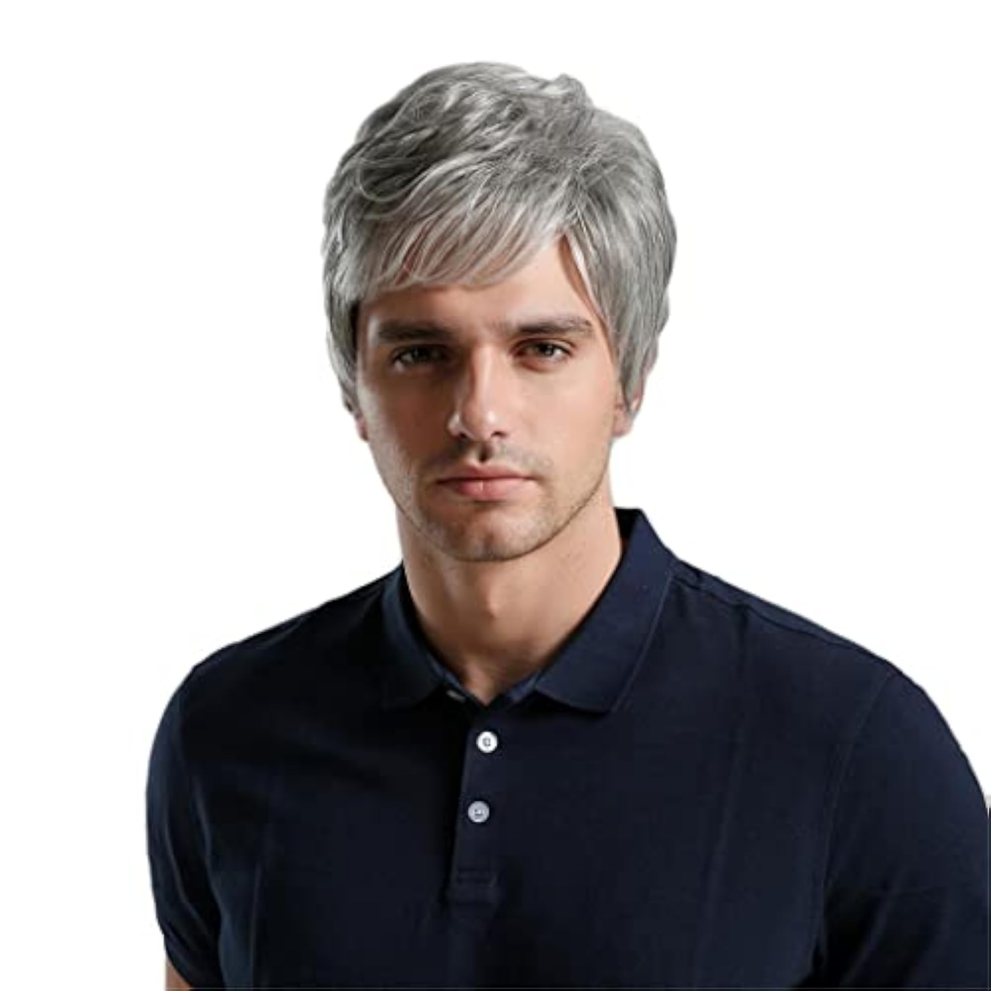 Men's Short Straight Side Part Wig