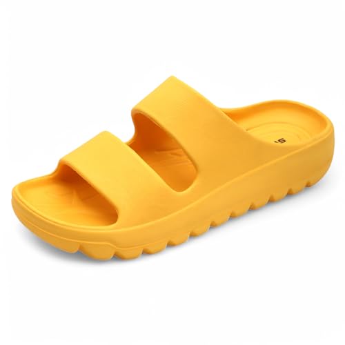 Image of SVAAR Soft EVA Double Strap Slippers for Men | Stylish Anti-Skid Slides with Arch Support & Bouncy Sole | Lightweight Indoor Outdoor Comfort