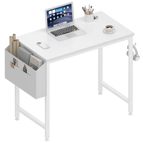 Lufeiya Small White Desk for Small Spaces, 32 Inch Kids Girls Study Writing Desks for Bedroom,...