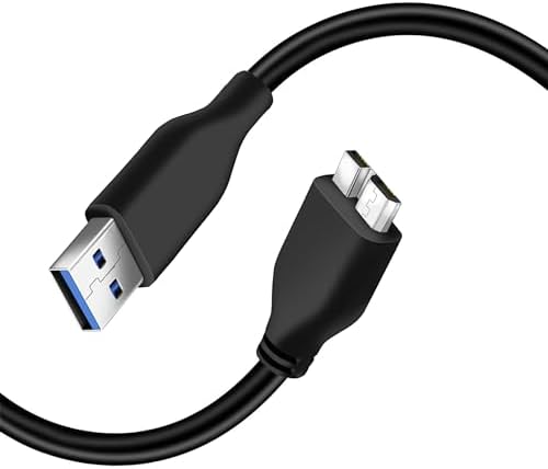 Storite 45CM Micro B Cable, USB 3.0 A Male to Micro USB 3.0 Sync Cord high Speed Upto 4.8 Gbps Data Transfer Cable Data Wire for Portable External Hard Drive -1.45 feet-Black