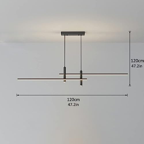 Double Projecteur Dimmable pour cette Suspension LED Moderne de 120cm avec Télécommande