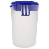 TOYANDONA Jarra de Plástico Mate con Tapa Hermética Jarra Medidora Resistente para Agua Té Zumos y Bebidas Frías con Ergonómica Cómoda y Fácil Limpieza para Cocina y Restaurante