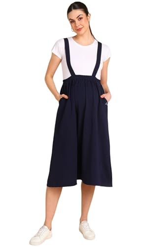 Image of ZELENA Maternity Jersey Skirt for Women with Pockets | 100% Soft Cotton Pregnancy & Postpartum Skirt | Stretchable Maternity Skirt with Detachable Strap for Mothers
