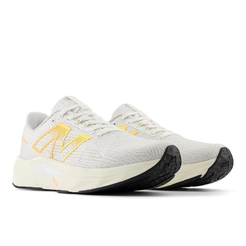 New Balance Women's FuelCell Propel V5 Running Shoe, White/Black/Hot Mango, 8.5 M