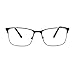 Mens Metal Half Rim Rectangular Reading Glasses Gunmetal Black +3.5