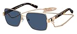 Marc Jacobs Women's Marc 495/S Square Sunglasses, Gold Copper/Blue, 58mm, 14mm