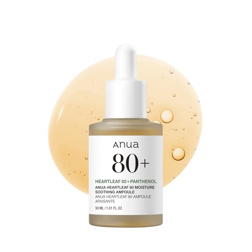 Anua Heartleaf 80 Soothing Ampoule, Facial Serum for Glass Skin, 30ml
