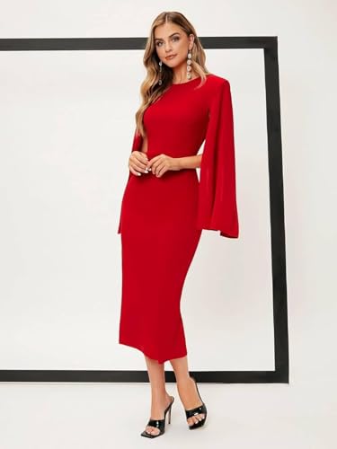 Image of KOTTY Women's Flowy Midi Round Neck Plus Size Dress