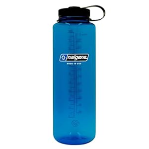 Nalgene Sustain Tritan BPA-Free Water Bottle Made with Material Derived from 50% Plastic Waste, 48 OZ, Wide Mouth, Blue