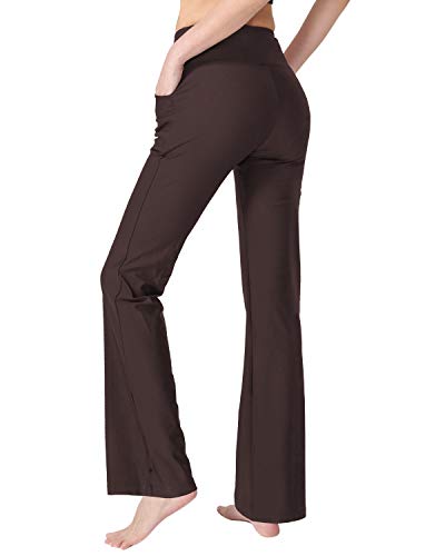 Image of Zeronic Women's Bootleg Yoga Pants with Pockets Long Bootcut Workout Running Pants Tummy Control Pockets Work Pants for Women