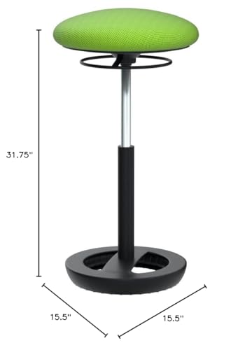 Image of Safco Twixt Active Movement Seating Chair, Ergonomic Support, Extended Height, Green Mesh