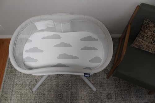 Image of Baby Bassinet Mattress Topper, Waterproof Replacement Pad with Removable & Washable Mattress Covers (for Halo Bassinest Sleepers)