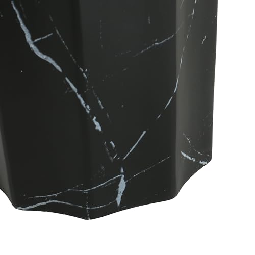Christopher Knight Home Mervynt Outdoor Side Table, Lightweight Concrete Patio End Table Garden Stool with Round Top, Decorative Accent Table for Patio Balcony Beach Pool Side, Black Marble Finish by Christopher Knight Home - Used condition - Image 6