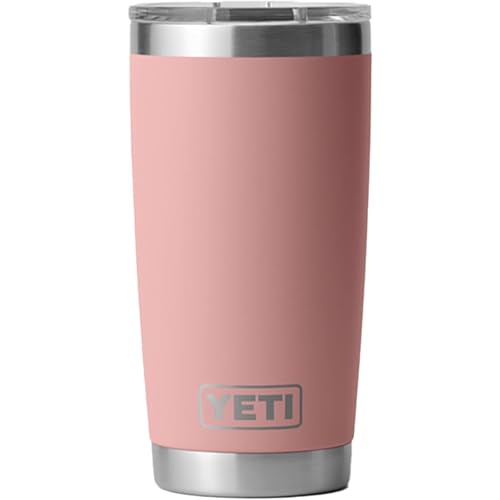 YETI Rambler Trinkbecher, Edelstahl, vakuumisoliert, mit MagSlider-Deckel, 590 ml, Sandsteinrosa