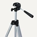 Amazon Basics 50" (127 cm) Lightweight Tripod for Camera and Phone with Travel Bag, Remote Control and Phone Holder, Height Adjustable, Aluminum, Silver