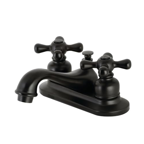 Kingston Brass KB600AX Restoration 4 in. Centerset Bathroom Faucet, Matte Black, 6.63 x 4.5 x 2.88