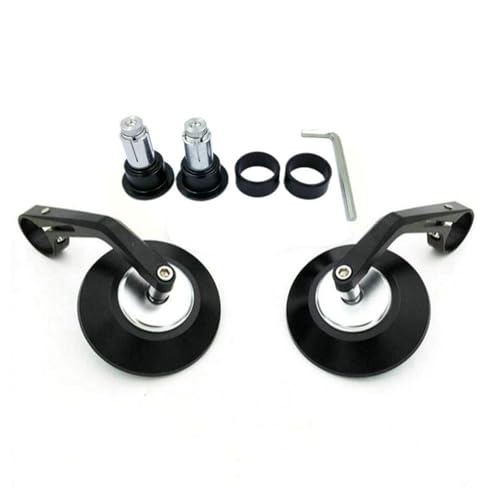 バイクミラー ユニバーサル 7/8インチ バーエンドミラー オートバイハンドルバー バックミラー ブルーレンズ アンチグレア ハンドル ラウンド