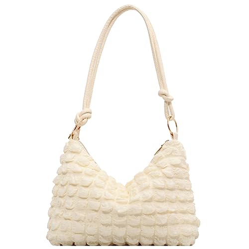 Large Capacity Fashion Ladies Armpit Hand Bag Women Casual Handbags Pleated Bubble Canvas Cloud Bag