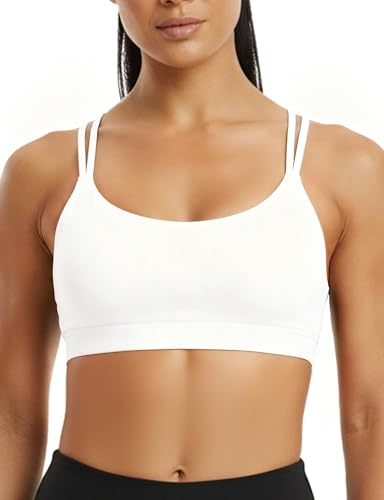 Soutien-gorge de sport à double bretelles spaghetti et col en U pour femme