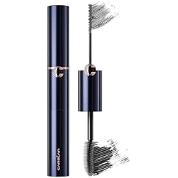 CARSLAN Double Extension Curling Mascara, Dual Brush Lengthening Mascara | Lengthening & Curling for All Lashes, Natural Volume, Quick-Dry Smudge-Proof Waterproof All Day Wear, Black