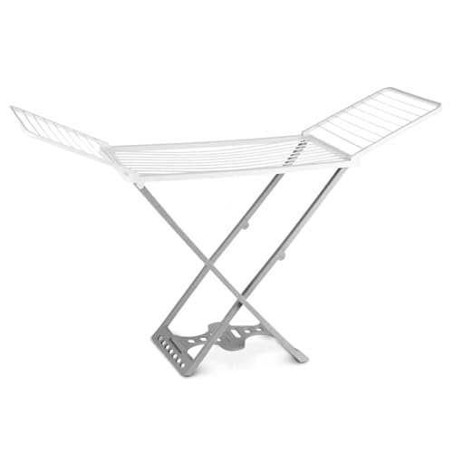 TIENDA EURASIA - Tendedero de Ropa Plegable Pompeya | Resina de Polipropileno | Antracita y Blanco | Superficie Tendido 23 Metros | Medidas 121x56x7 cm y Abierto 190x56x115 cm | Tendederos Plegables