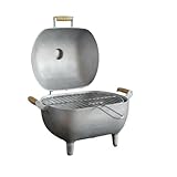 Churrasqueira a bafo compacta de alumínio fundido, churrasqueira a carvão sem fumaça pequena com grelha