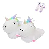 🦄 El tamaño de los pantuflas unicornio mujer: Estos zapatillas unicornio elegantes se adaptan a los pies más estándar, zapatillas unicornio perfectos para personas de todas las edades, muy suaves y cálidos durante todo el invierno