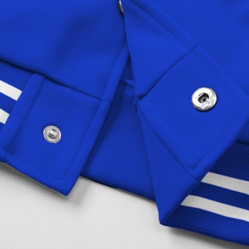 Kids Varsity Jacket Boys Girls Uniform School Coat Baseball Jacket Casual Sport Outerwear with Pockets4