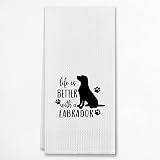 Life Is Better With A Labrador Dog Paws Kitchen Towels & Tea Towels, Dish Cloth Flour Sack Hand Towe