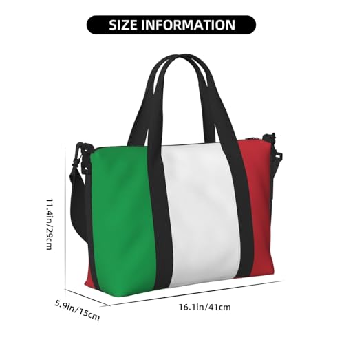Travel Duffle Bag Weekender Bag Carry On Tote Bag Sport Gym Bag for Women Men Italian flag Print4