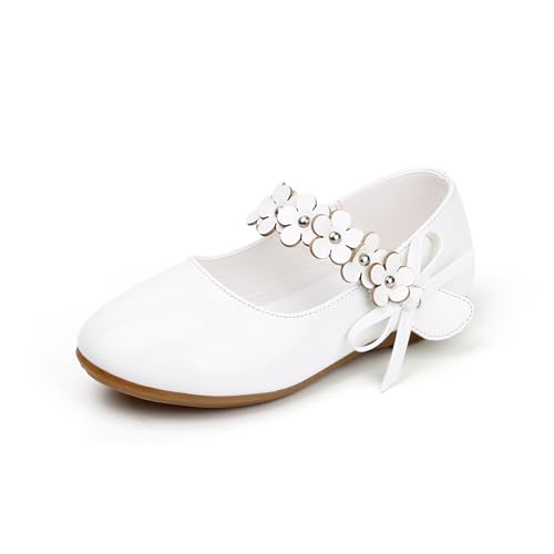 Lisianthus Girls' White Floral Mary Jane Shoes Footwear - Main Image