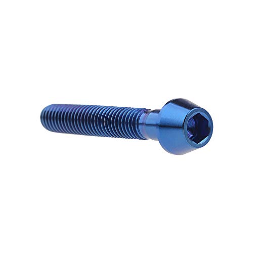 Image of Titanium Ti Bolt M5x9 16 18 20 25 30 35 40 45 50 55 60mm Tapered Head Screws Pack of 4 (M5x30mm, Blue)