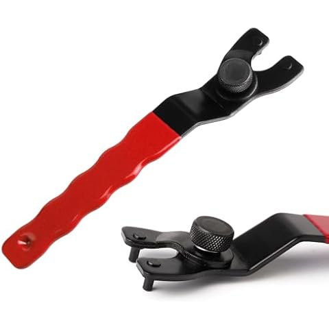 KINMINGZHU Adjustable Pin Wrench for Angle Grinder Machine,Grinder Spanner ​Wrench (Red) Cover