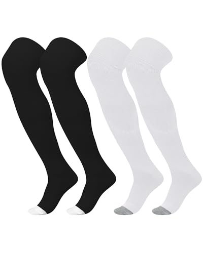 Image of Panitay 2 Pairs Over The Knee Baseball Socks High Football Softball Socks Sport Extra Long for Boys Girls Youth Women Men