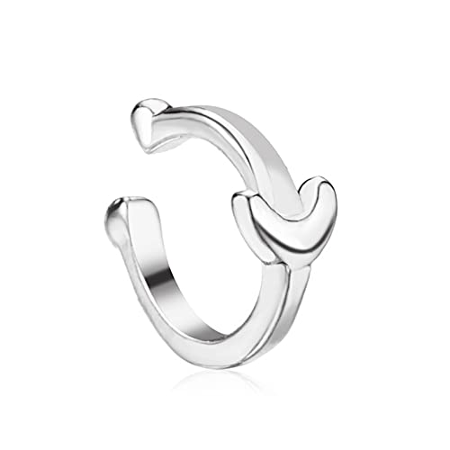 Boucles d'oreilles en argent vintage à clipser et anneau de nez non percé femme