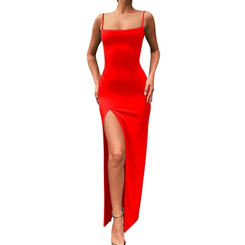 Image of Women Sleeveless Off Shoulder Split Evening Cocktail Long Dress