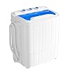 Superday Portable Washing Machine, 2 In 1 Small Washing Machine and Spin Dryer Combo, 14.5lbs Compact Mini Twin Tub Washing Machine for Camping, Apartments, Dorms, College Rooms, RV, Delicates, Blue