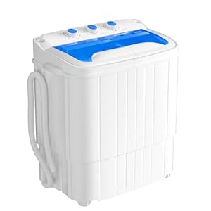 Superday Portable Washing Machine, 2 In 1 Small Washing Machine and Spin Dryer Combo, 14.5lbs Compact Mini Twin Tub Washing Machine for Camping, Apartments, Dorms, College Rooms, RV, Delicates, Blue