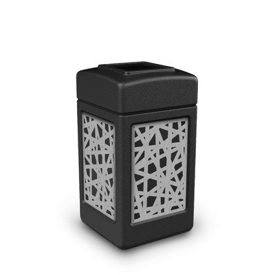 Image of Precision Series 42-Gal Trash Can with Panel Color: Black