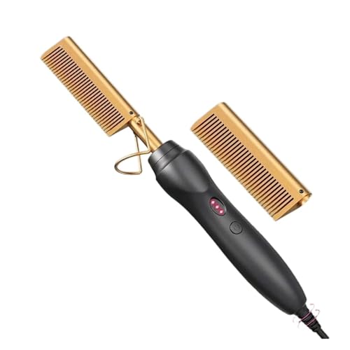 Plancha para cabello portátil con peine cerámico eléctrico miniatura 2