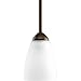 Brown Mini-Pendant with Etched Glass Shade P5113-20EBWB by Progress Lighting