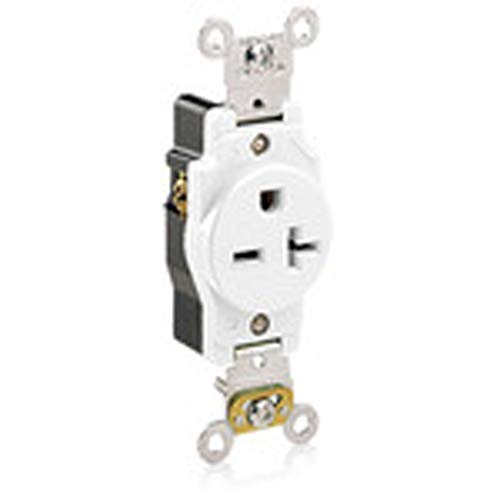 NEMA 6-20R Leviton 5461-W prise électrique femelle 20A 250V blanche boîtier étroit
