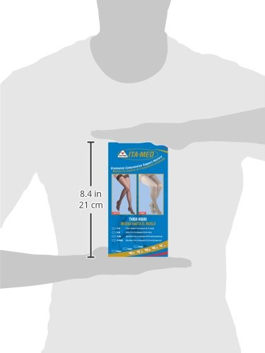 Image of ITA-MED Microfiber Thigh Highs - Compression (25-35 mmHg): H-306(2), 2 Count, Small, Black