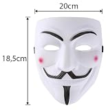 PARENCE - Anonimowa maska V do Vendetta, maska Guya Fawkesa, 20 x 18,5 cm, akcesoria kostiumowe na Halloween, cosplay, karnawał, imprezy