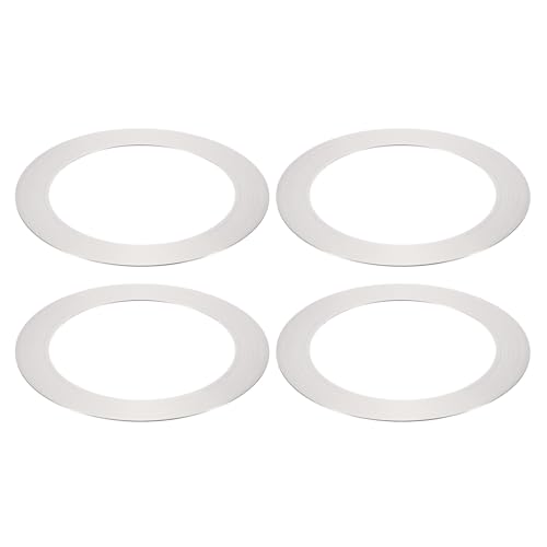 Image of PATIKIL 4 Packs Home Lighting Ceiling Medallions 3.98 inch ID and 5.51 inch OD, Metal Flat Round Goof Plate Cover Ring Decorative Trim for Hanging Pendant Lights Recessed Can Lighting, Nickel