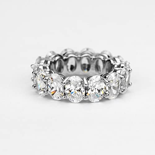 Michooyel S925 Oval Cut Eternity Ring 5x7mm CZ Band Ring Wedding Ring Sterling Silver Rings for Women3