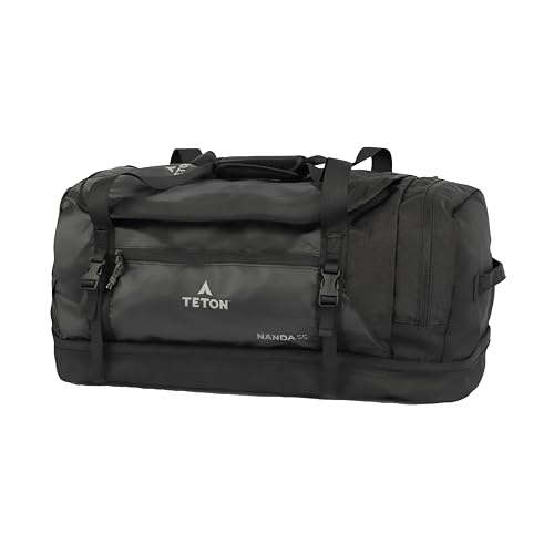 Teton Nanda Duffel, Durable Travel Bag for Men and Women, Great for the Gym or Overnight Travel, 55L, Onyx