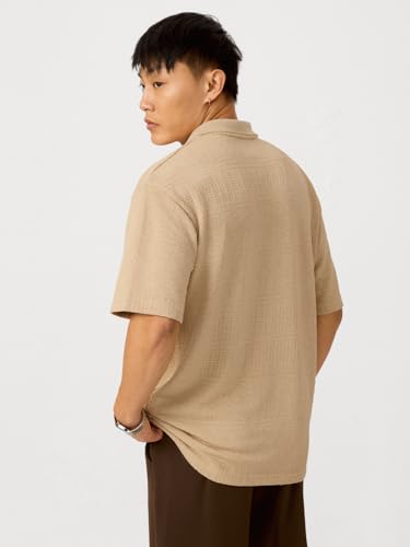 Image of The Souled Store Canoli Men and Boys Short Sleeves Collared Neck Regular Fit Cotton Blend Zipper Polos